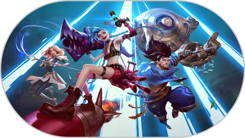 Teamgevecht in een MOBA-game met meerdere kampioenen